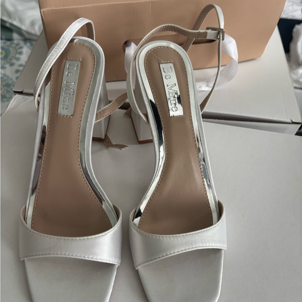 ASOS White Satin Heels